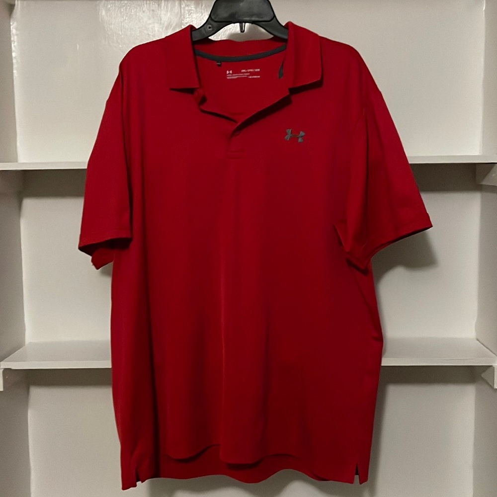 Under Armour Red 2XL Loose Fit Polo Shirt